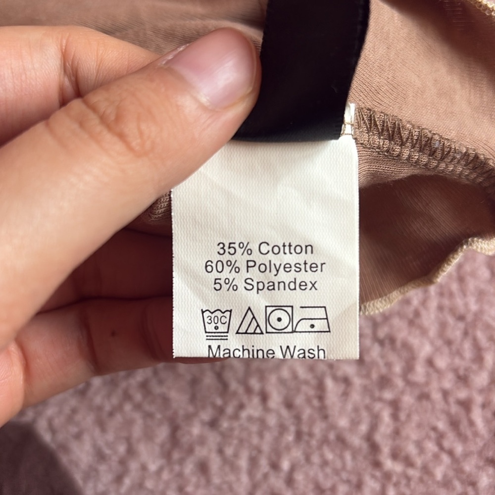 Two Tone Tie Front Crop Top Brown and Tan SHEIN Size Large - Picture 6 of 6